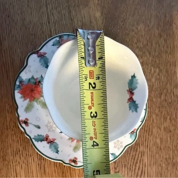 Christmas Poinsettia Mini Tea Set Creamer Sugar Bowl Cup Saucer Holiday China - Picture 5 of 7